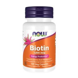 Now Foods Biotin 1000 mcg 100 kapslí
