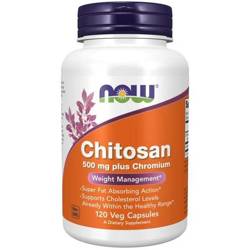 Now Foods Chitosan 500 mg + Chrom 120 kapslí