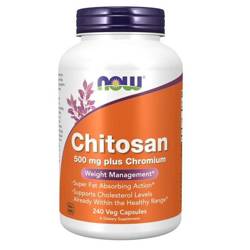 Now Foods Chitosan 500 mg + Chrom 240 kapslí