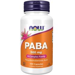 Now Foods PABA (Kyselina P-aminobenzoová) 500 mg 100 kapslí