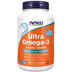 Now Foods Ultra Omega-3 Fish Gelatin) 180 kapslí
