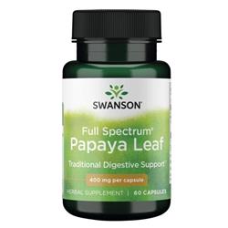Swanson List Papáji (Papaya Leaf) 400 mg 60 kapslí