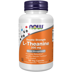 Now Foods L-Theanine 200 mg Double Strength 120 kapslí