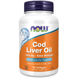 Now Foods Cod Liver Oil 1000 mg Extra Strength 90 kapslí