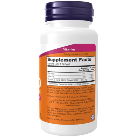 Now Foods Vitamin E-1000 50 kapslí