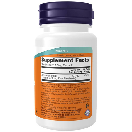Now Foods Zinc Picolinate 50 mg 60 kapslí
