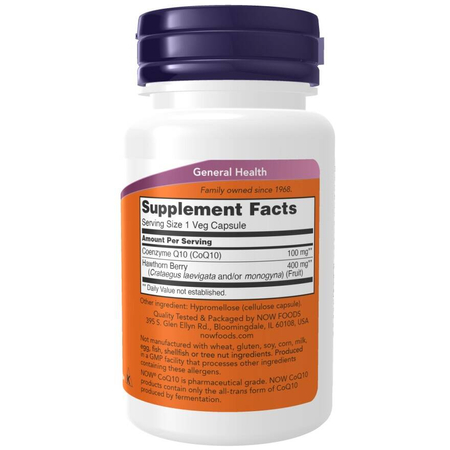 Now Foods Koenzym Q10 100 mg Hloh 30 kapslí