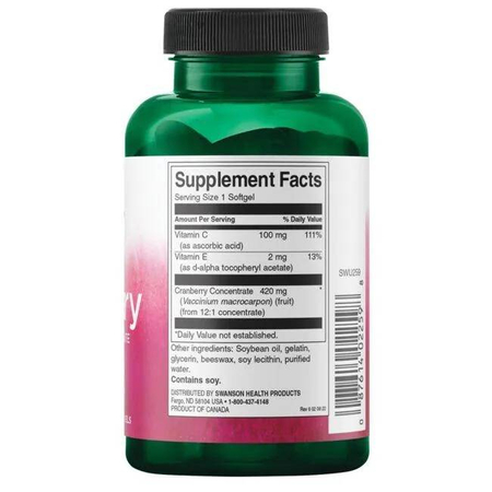 Swanson Brusinka (Cranberry Whole Fruit) Extract 420 mg 60 kapslí