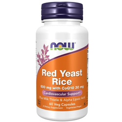 Now Foods Červená Rýže (Red Yeast Rice) 600 mg a Koenzym Q10 60 kapslí
