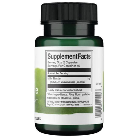 Swanson Ostropestřec Mariánský (Milk Thistle) 500 mg 30 kapslí