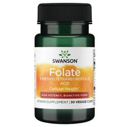 Swanson Kyselina Listová Quatrefolic 800 mcg 30 kapslí