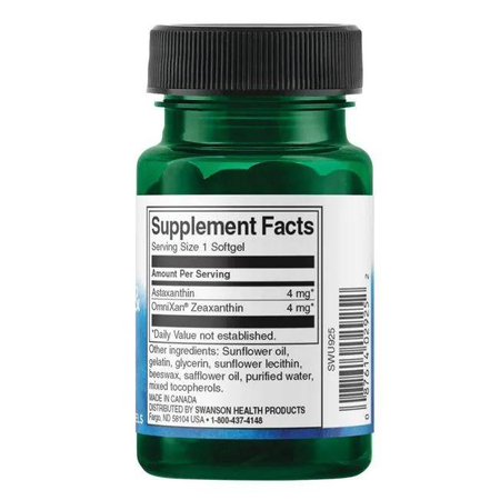 Swanson Astaxanthin a Zeaxanthin 60 kapslí