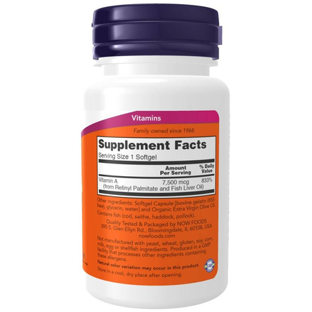 Now Foods Vitamín A 25000 iu 250 kapslí