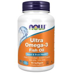Now Foods Ultra Omega-3 Fish Oil (Bovine Gelatin) 180 kapslí