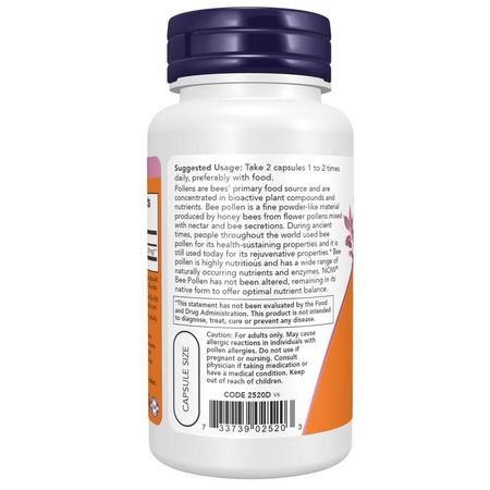 Now Foods Bee Pollen 500 mg 100 kapslí