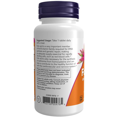 Now Foods Kyselina Listová 800 mcg 250 tablet
