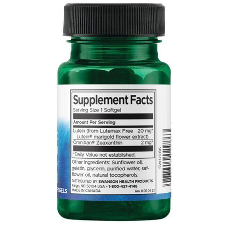 Swanson Lutein a Zeaxantin Synergistic Eye Health 60 kapslí
