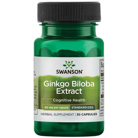 Swanson Jinan Dvoulaločný (Ginkgo biloba) Extrakt 60 mg 30 kapslí