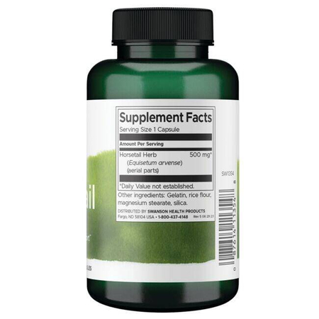 Swanson Přeslička Rolní (Horsetail) 500 mg 90 kapslí