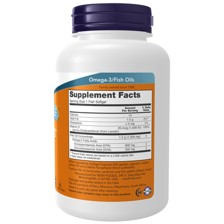 Now Foods Ultra Omega 3-D Fish Oil (Fish Gelatin) 180 kapslí