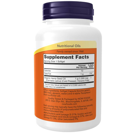 Now Foods Hemp Seed Oil 1000 mg 120 kapslí