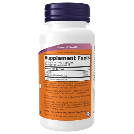 Now Foods Kvercetin s Bromelinem 120 kapslí