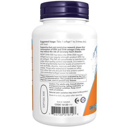 Now Foods DHA-500 Fish Oil Double Strength 90 kapslí