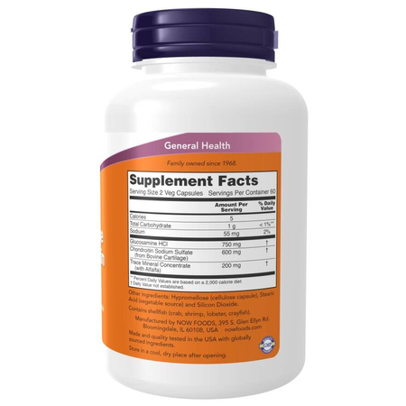 Now Foods Glukosamin, Chondroitin a Trace Minerals 240 veg kapslí