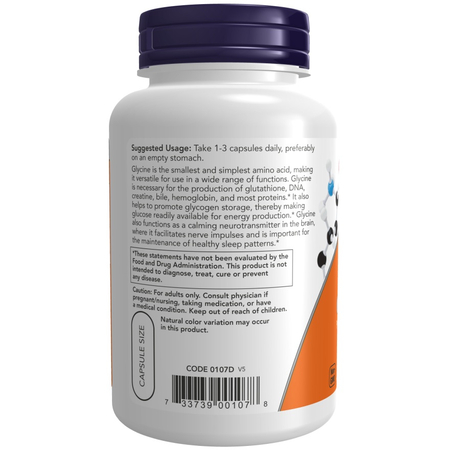 Now Foods Glycine 1000 mg 100 veg kapslí