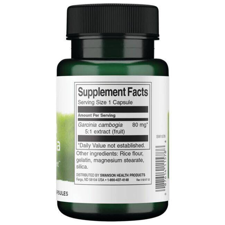 Swanson Garcinia Cambogia 80 mg 60 kapslí