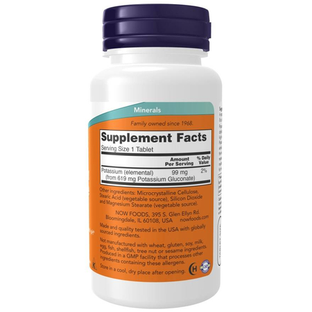 Now Foods Potassium Gluconate 99 mg 100 tablet