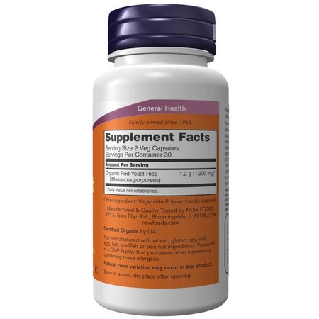 Now Foods Červená Rýže (Red Yeast Rice) 600 mg 120 kapslí