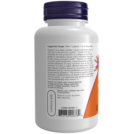 Now Foods Vitamin C-500 Calcium Ascorbate-C 250 kapslí