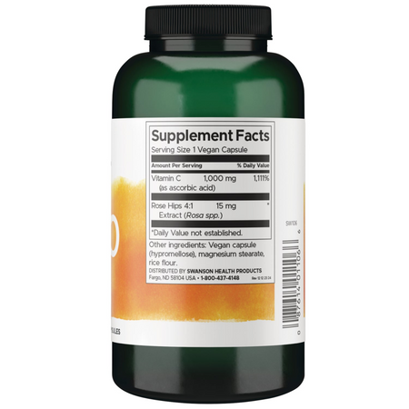 Swanson Vitamín C 1000 mg s Šípkem 250 veg kapslí