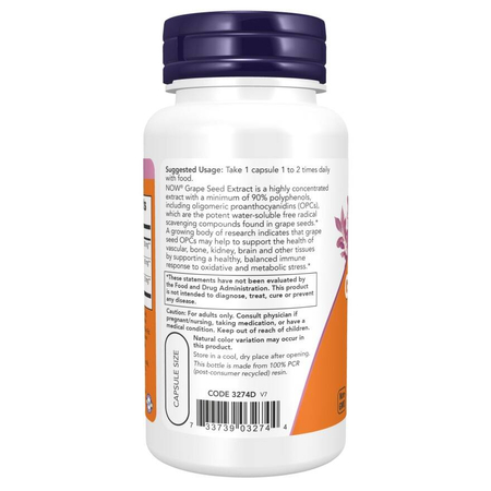 Now Foods Grape Seed, Extra Strength 250 mg 90 veg kapslí