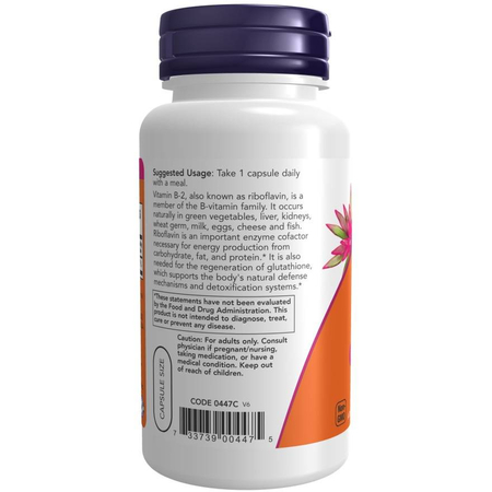 Now Foods Vitamin B2 (Riboflavin) 100 mg 100 kapslí