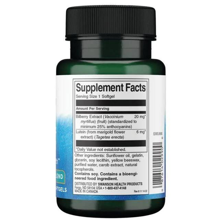 Swanson Lutein a Borůvka 120 kapslí