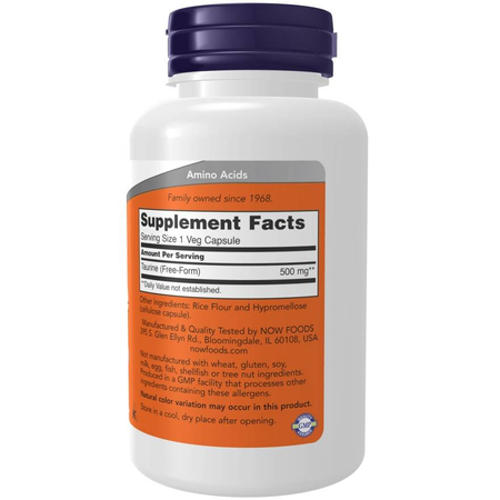 Now Foods Taurine 500 mg 100 kapslí