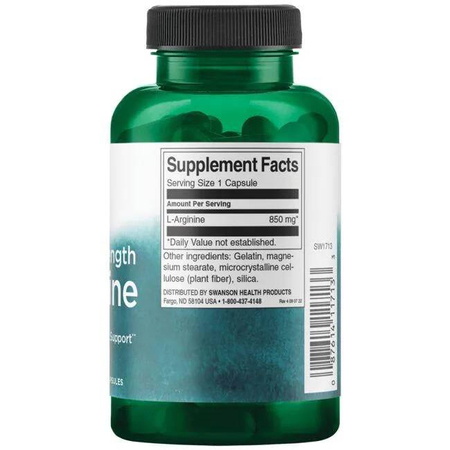 Swanson L-Arginin Super Strength 850 mg 90 kapslí