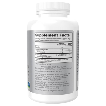 Now Foods D-Ribóza (D-Ribose) Pudr 227 g