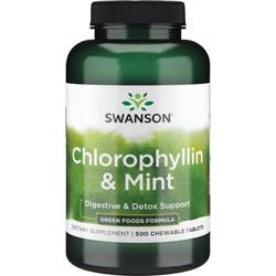Swanson Chlorofyl + Máta 500 cucací tablety