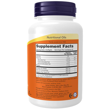 Now Foods Super Omega 3-6-9 180 kapslí