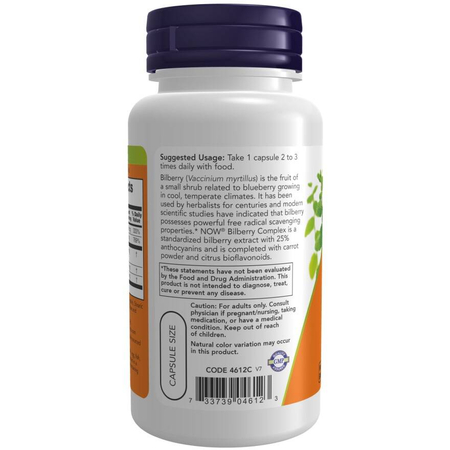 Now Foods Bilberry Complex 100 veg kapslí