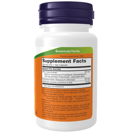 Now Foods Milk Thistle Extract, Double Strength 300 mg 100 kapslí