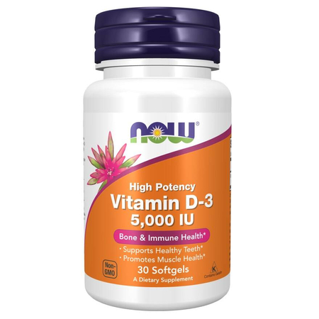 Now Foods Vitamin D-3 5000 iu 30 kapslí