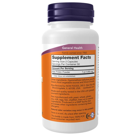 Now Foods Bee Pollen 500 mg 100 kapslí