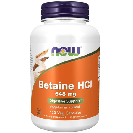 Now Foods Betaine HCl 648 mg 120 veg kapslí