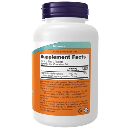Now Foods Magnesium Citrate 200 mg 250 tablet
