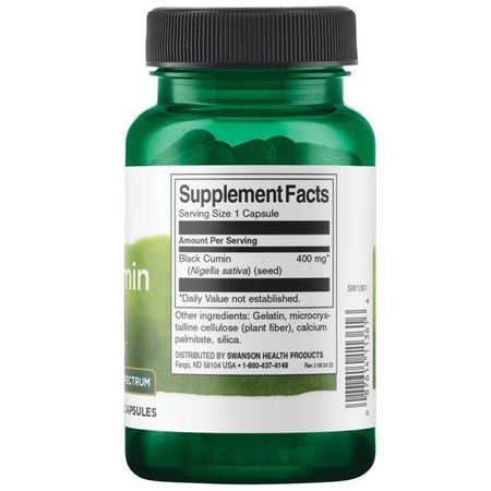 Swanson Černý Kmín (Black Cumin) 400 mg 60 kapslí