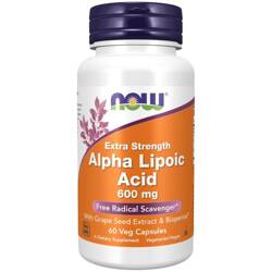 Now Foods Kyselina Alfa Lipoová 600 mg Extra Strength 60 kapslí
